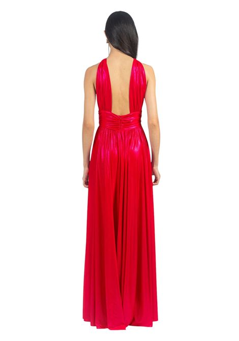 Abito lungo laminato con scollo all americana incrociato VALENTINA RIO | Abito | V1751462